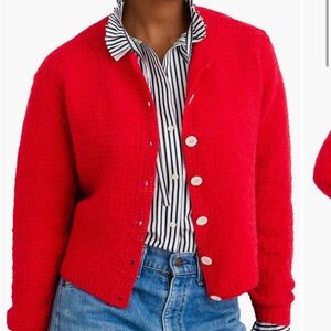 Alex Mill Vibrant Red Button-Up Cardigan